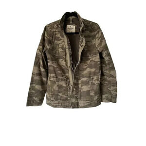 Abercrombie Kids Army Camo Jacket - 4 Pockets, Full Zip & Snap Buttons